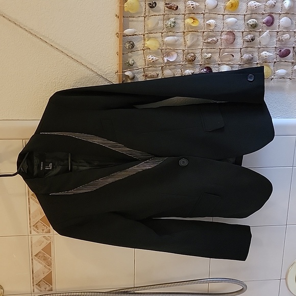 Black Blazer with Silver Chain Detailing - Picture 1 of 5